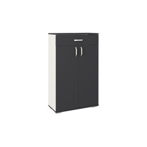 Pantofar Haaus Como, 1 Sertar, 2 Usi, Antracit/Alb, 66 x 35 x 110 cm