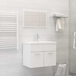 Set mobilier de baie vidaXL, alb, lemn prelucrat