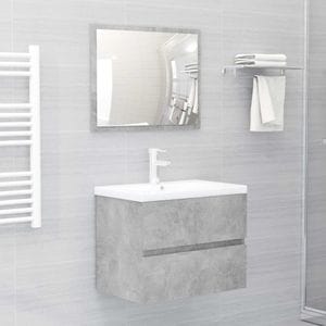 Set mobilier de baie vidaXL, gri beton, lemn prelucrat