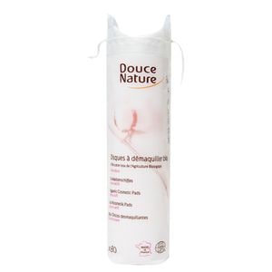 Dischete demachiante din bumbac organic Douce Nature, 80 buc