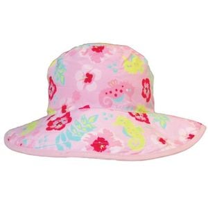 Palarie Bebelusi Reversibila, Protectie Solara UPF50+, Pink Floral, 0 - 2 ani