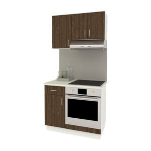 Set Bucatarie haaus Karo V1, Stejar Bronz/Alb, Blat Thermo 28 mm, L 100 cm
