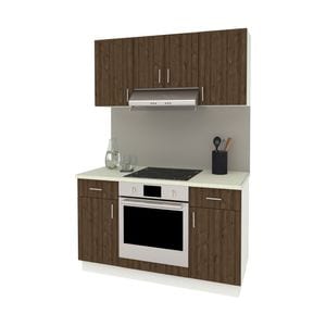 Set Bucatarie haaus Karo V5, Stejar Bronz/Alb, Blat Thermo 28 mm, L 140 cm
