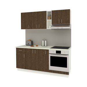 Set Bucatarie haaus Karo V9, Stejar Bronz/Alb, Blat Thermo 28 mm, L 180 cm