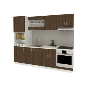 Set Bucatarie haaus Karo V20, Stejar Bronz/Alb, Blat Thermo 28 mm, L 260 cm