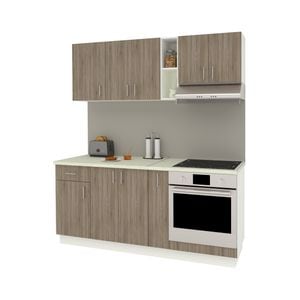 Set Bucatarie haaus Karo V9, Stejar Sonoma Inchis/Alb, Blat Thermo 28 mm, L 180 cm