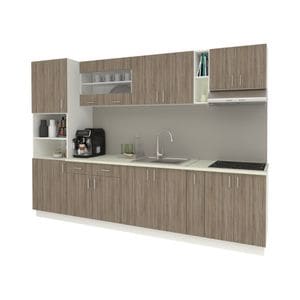 Set Bucatarie haaus Karo V26, Stejar Sonoma Inchis/Alb, Blat Thermo 28 mm, L 300 cm