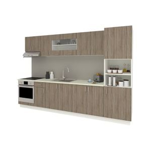 Set Bucatarie haaus Karo V30, Stejar Sonoma Inchis/Alb, Blat Thermo 28 mm, L 320 cm