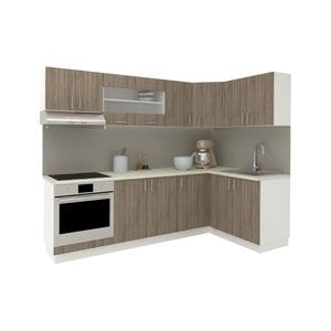 Set Bucatarie Colt haaus Karo V34, Stejar Sonoma Inchis/Alb, Blat Thermo 28 mm, L 240 x 140 cm