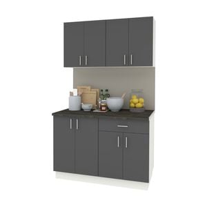 Set Bucatarie haaus Karo V2, Antracit/Alb, Blat Thermo 28 mm, L 120 cm