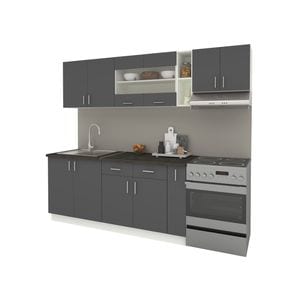 Set Bucatarie haaus Karo V16, Antracit/Alb, Blat Thermo 28 mm, L 240 cm
