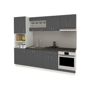 Set Bucatarie haaus Karo V20, Antracit/Alb, Blat Thermo 28 mm, L 260 cm