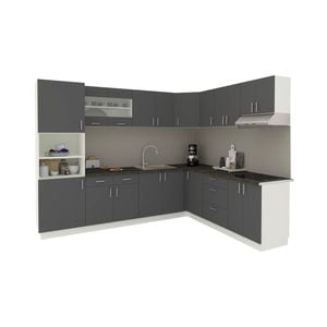 Set Bucatarie Colt haaus Karo V36, Antracit/Alb, Blat Thermo 28 mm, L 320 x 160 cm