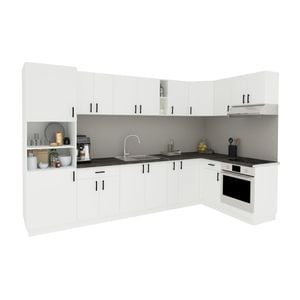 Set Bucatarie Colt haaus Karo V35, Alb, Blat Thermo 28 mm, L 280 x 220 cm
