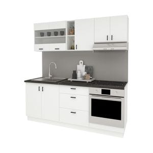 Set Bucatarie haaus Karo V12, Alb, Blat Thermo 28 mm, L 200 cm