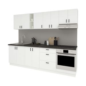 Set Bucatarie haaus Karo V18, Alb, Blat Thermo 28 mm, L 260 cm