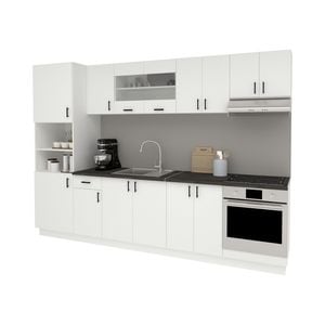 Set Bucatarie haaus Karo V27, Alb, Blat Thermo 28 mm, L 300 cm