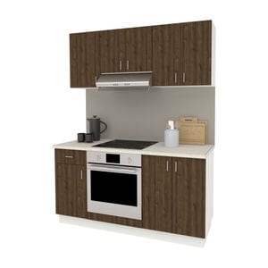 Set Bucatarie haaus Karo V6, Stejar Bronz/Alb, Blat Thermo 28 mm, L 160 cm