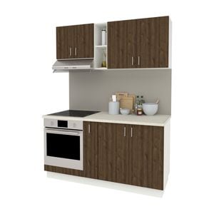 Set Bucatarie haaus Karo V7, Stejar Bronz/Alb, Blat Thermo 28 mm, L 160 cm