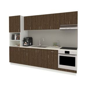 Set Bucatarie haaus Karo V24, Stejar Bronz/Alb, Blat Thermo 28 mm, L 280 cm