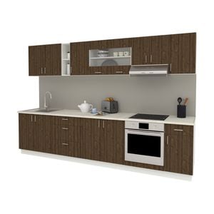 Set Bucatarie haaus Karo V28, Stejar Bronz/Alb, Blat Thermo 28 mm, L 320 cm