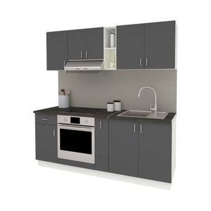 Set Bucatarie haaus Karo V11, Antracit/Alb, Blat Thermo 28 mm, L 200 cm