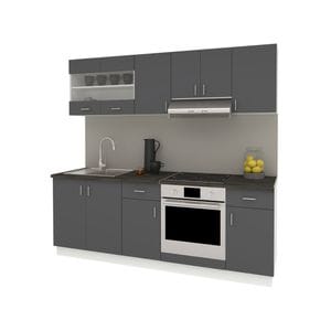 Set Bucatarie haaus Karo V13, Antracit/Alb, Blat Thermo 28 mm, L 220 cm