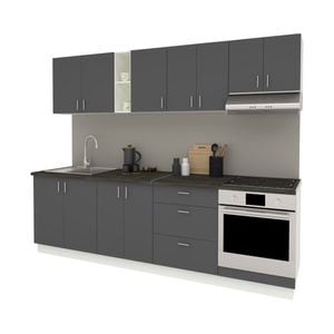 Set Bucatarie haaus Karo V18, Antracit/Alb, Blat Thermo 28 mm, L 260 cm