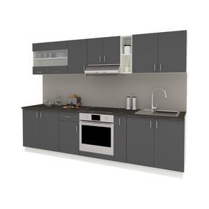 Set Bucatarie haaus Karo V21, Antracit/Alb, Blat Thermo 28 mm, L 280 cm