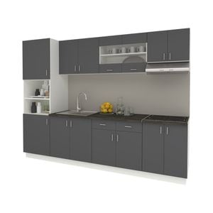 Set Bucatarie haaus Karo V23, Antracit/Alb, Blat Thermo 28 mm, L 280 cm