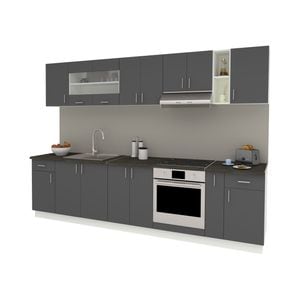 Set Bucatarie haaus Karo V25, Antracit/Alb, Blat Thermo 28 mm, L 300 cm