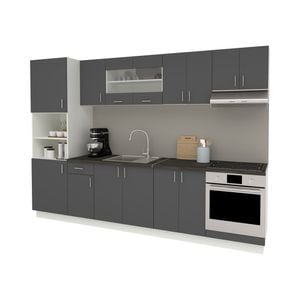 Set Bucatarie haaus Karo V27, Antracit/Alb, Blat Thermo 28 mm, L 300 cm