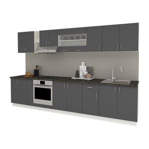 Set Bucatarie haaus Karo V32, Antracit/Alb, Blat Thermo 28 mm, L 340 cm