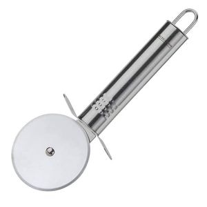 Cutit pizza Fackelmann 40437, 19 cm, Maner oval, Inox, Carlig suspensie, Argintiu