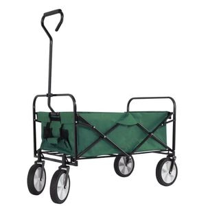 Carucior de gradina pliabil PROCART, maxim 80 kg, roti pivotante, 113x91 cm, greutate 8.5 kg, verde