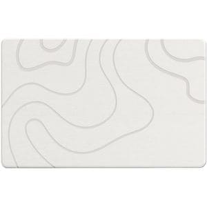 Covor de Baie Universal, din Diatomit Modern, Antiderapant, Absorbant Rapid, 60 x 40 cm, Alb