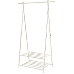 Suport pentru haine SONGMICS, cu raft depozitare pe 2 niveluri, cadru metalic, 88x41x155cm, alb