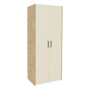 Dulap Haaus Malmo, 2 Usi, cu polite, Stejar Artisan/Argila, 81 x 52 x 200 cm