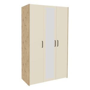 Dulap Haaus Malmo, 3 Usi, Stejar Artisan/Argila, 120 x 52 x 200 cm