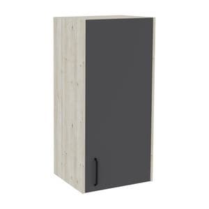 Dulap suspendat Haaus Malmo, 1 Usa, Stejar Alb/Antracit, 50 x 42 x 104 cm