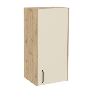 Dulap suspendat Haaus Malmo, 1 Usa, Stejar Artisan/Argila, 50 x 42 x 104 cm