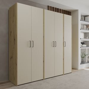 Dressing Haaus Malmo V1, Stejar Artisan/Argila, 200 x 52 x 200 cm