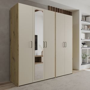 Dressing Haaus Malmo V2, Stejar Artisan/Argila, 200 x 52 x 200 cm