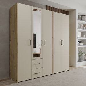 Dressing Haaus Malmo V3, Stejar Artisan/Argila, 200 x 52 x 200 cm