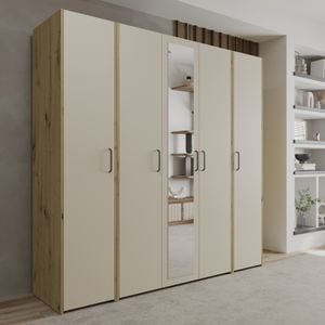 Dressing Haaus Malmo V5, Stejar Artisan/Argila, 200 x 52 x 200 cm