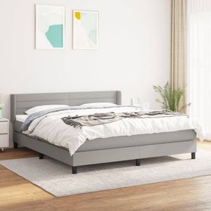 Pat continental vidaXL, 180x200 cm, material textil, gri deschis