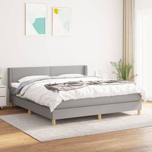 Pat continental vidaXL, 180x200 cm, material textil, gri deschis