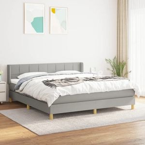 Pat continental vidaXL, 180x200 cm, material textil, gri deschis