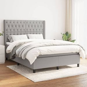 Pat continental vidaXL, 140x200 cm, material textil, gri deschis