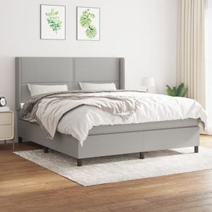 Pat continental vidaXL, 180x200 cm, material textil, gri deschis